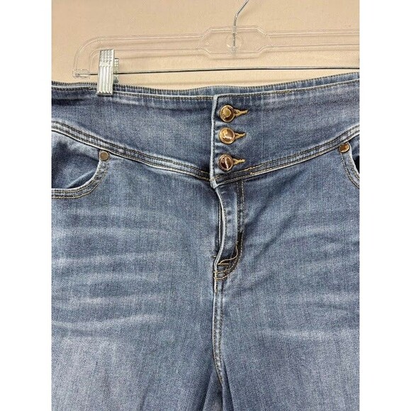 Lane Bryant Super Stretch Skinny Plus Size 20 Raw Hem‎ Triple Button - Picture 5 of 6